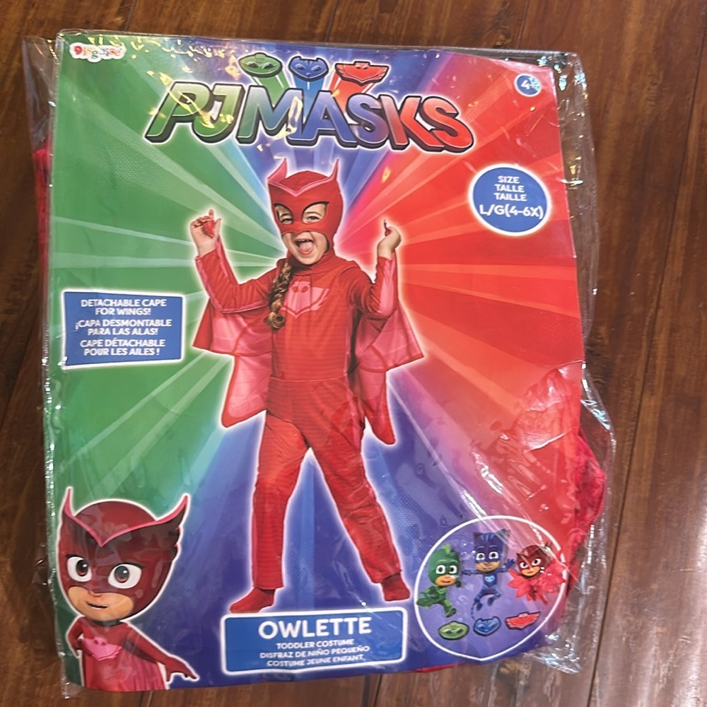 PJ Masks Owlette Costume Dress Up Set 4 Piece Halloween Costume 4-6X